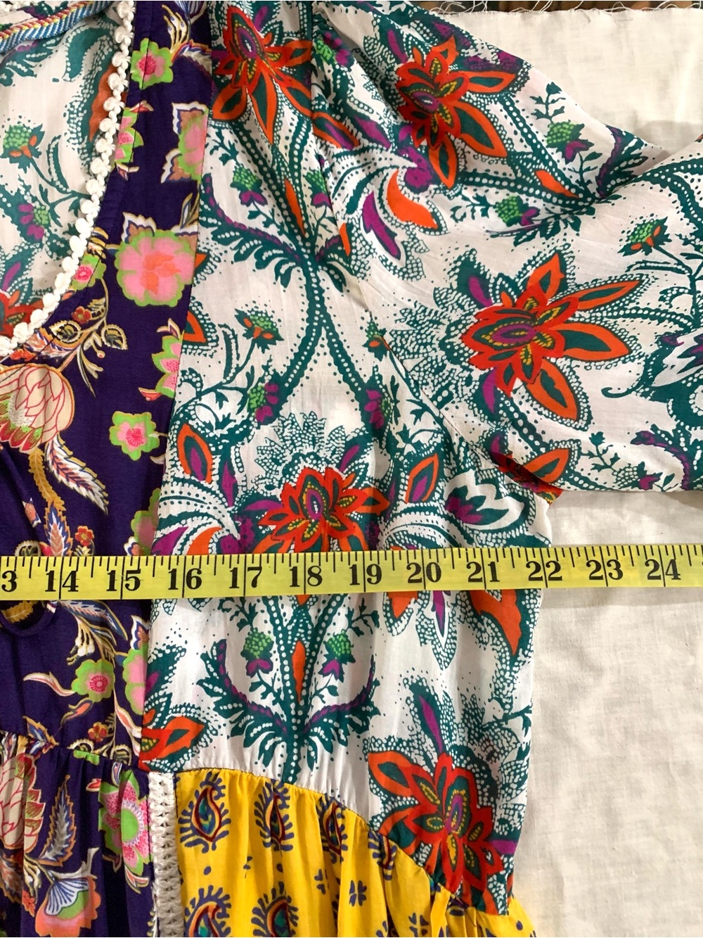 Anthropologie Lilka Floral Paisley Patchwork Trapeze Peasant Dress Boho- XL - Picture 9 of 14